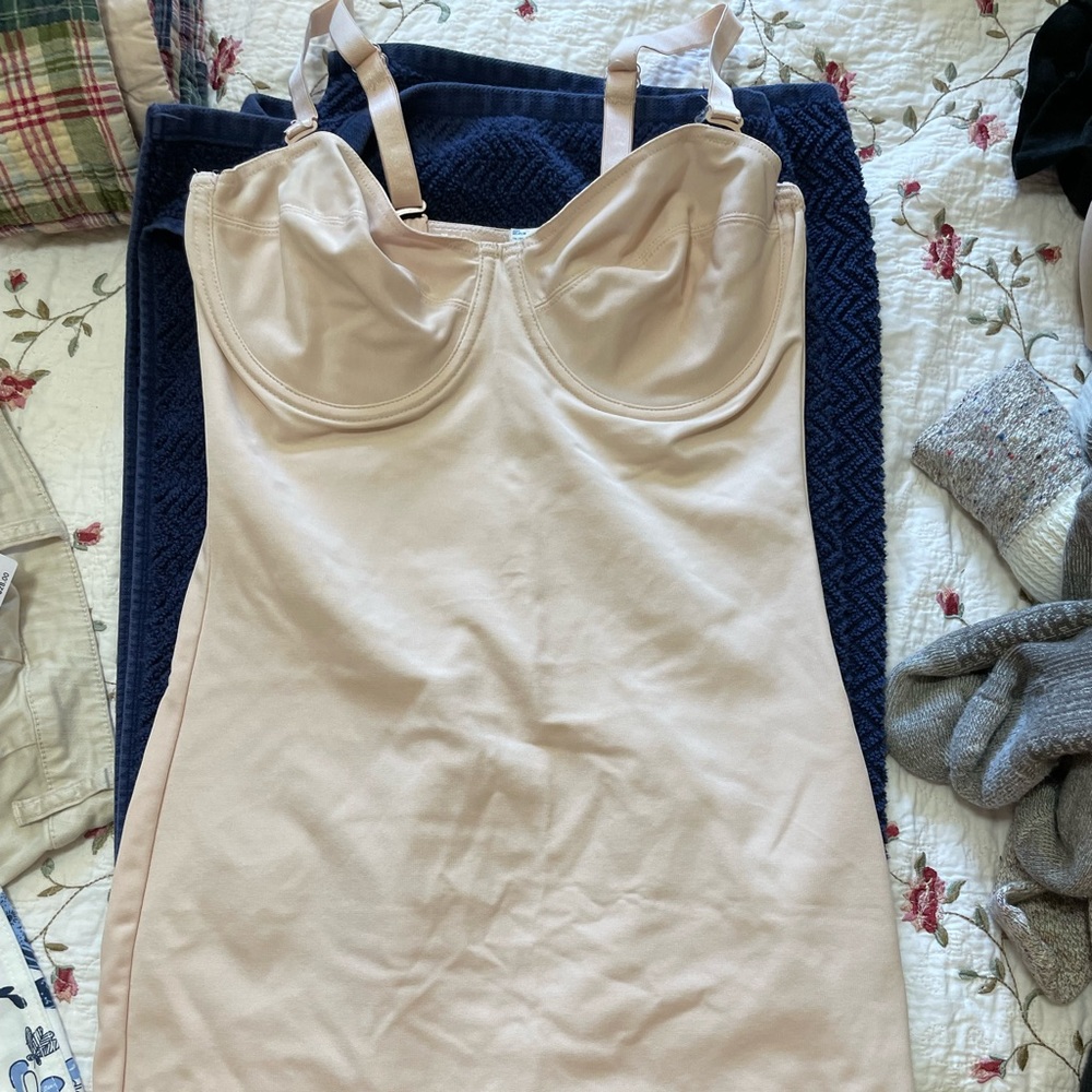 Bodyslimmers slip built in underwire bra, 34D.